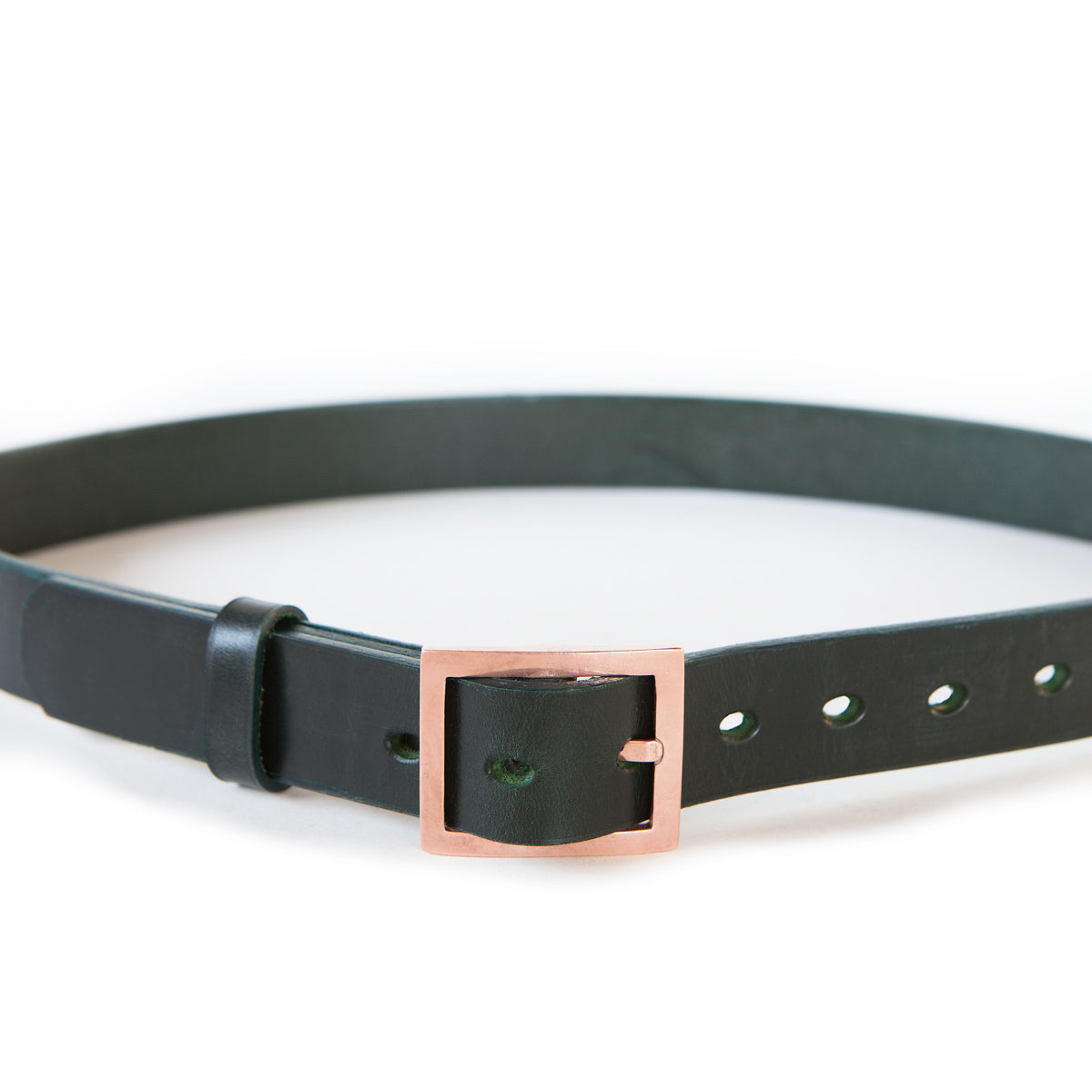 LUNA 1 1/8" BELT - RACING GREEN BRIDLE LEATHER - C0PPER BUCKLE