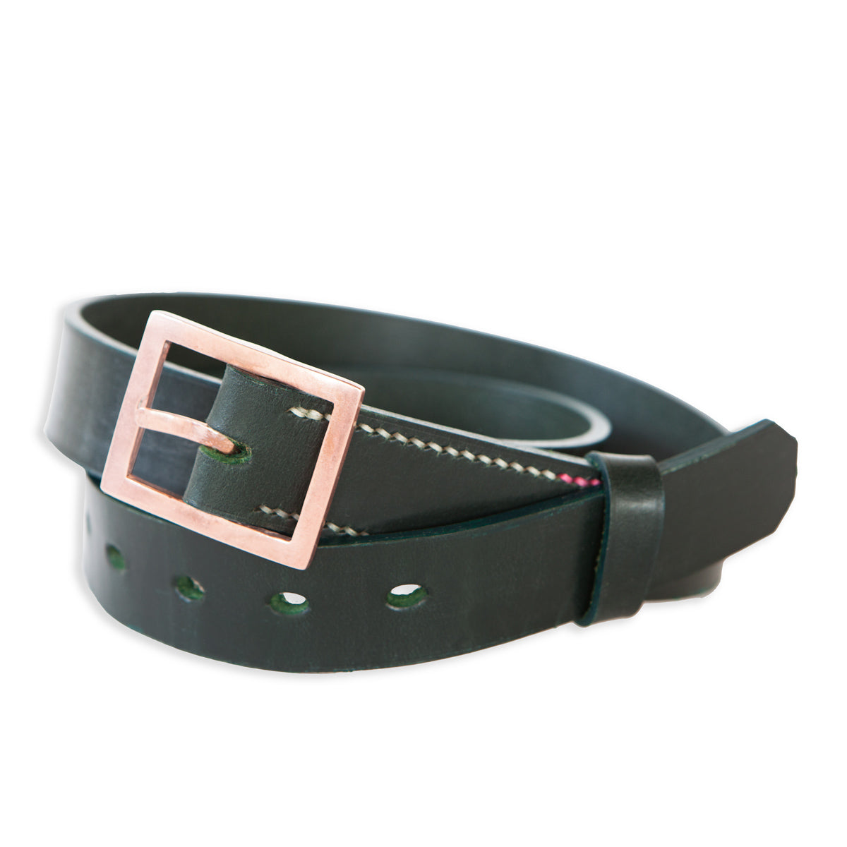 LUNA 1 1/8" BELT - RACING GREEN BRIDLE LEATHER - C0PPER BUCKLE