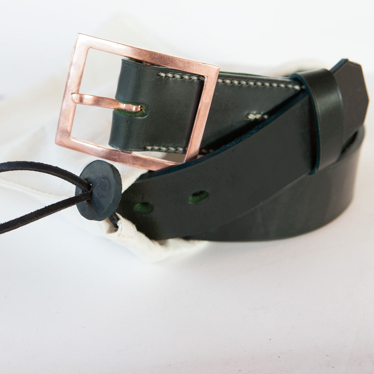 ORION 1 1/2" BELT - RACING GREEN BRIDLE LEATHER - COPPER BUCKLE