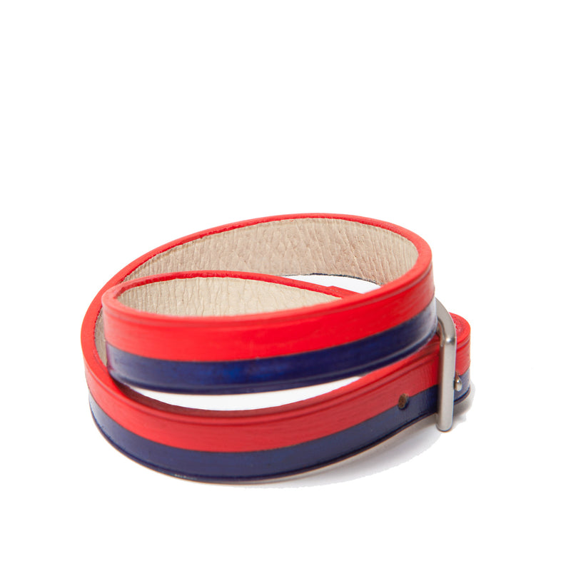 BORA-BORA DOUBLE WRAP BRACELET D-BLUE/RED-CHILI (LIMITED EDITION)