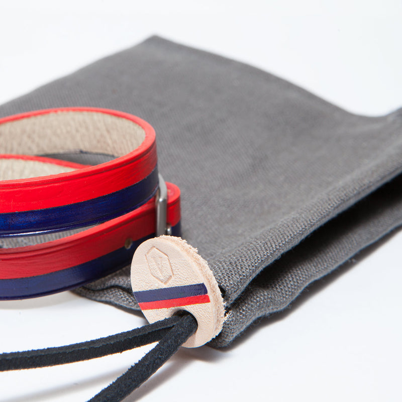 BORA-BORA DOUBLE WRAP BRACELET D-BLUE/RED-CHILI (LIMITED EDITION)