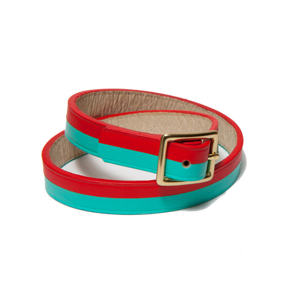 BORA-BORA DOUBLE WRAP BRACELET T-BLUE/RED-CHILI (LIMITED EDITION)