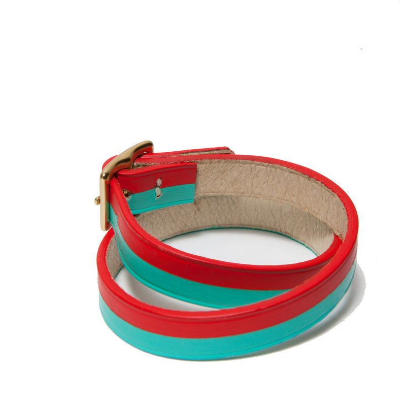 BORA-BORA DOUBLE WRAP BRACELET T-BLUE/RED-CHILI (LIMITED EDITION)