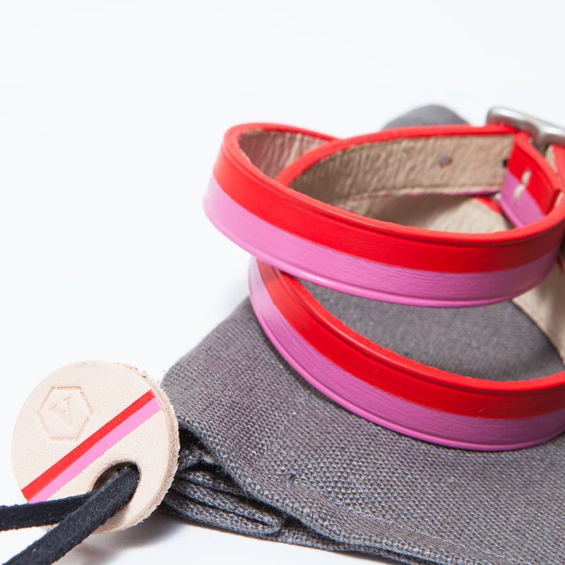 BORA-BORA DOUBLE WRAP BRACELET HOT-PINK/RED-CHILI (LIMITED EDITION)