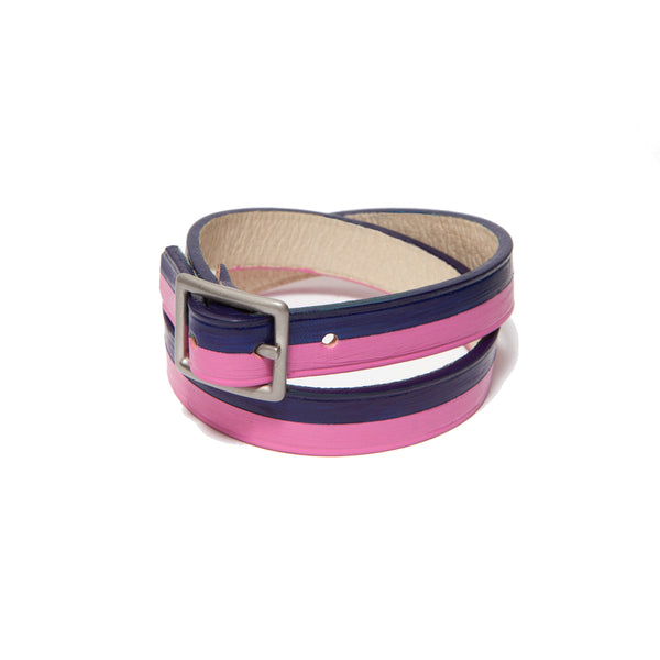 BORA-BORA DOUBLE WRAP BRACELET HOT-PINK/D-BLUE (LIMITED EDITION)