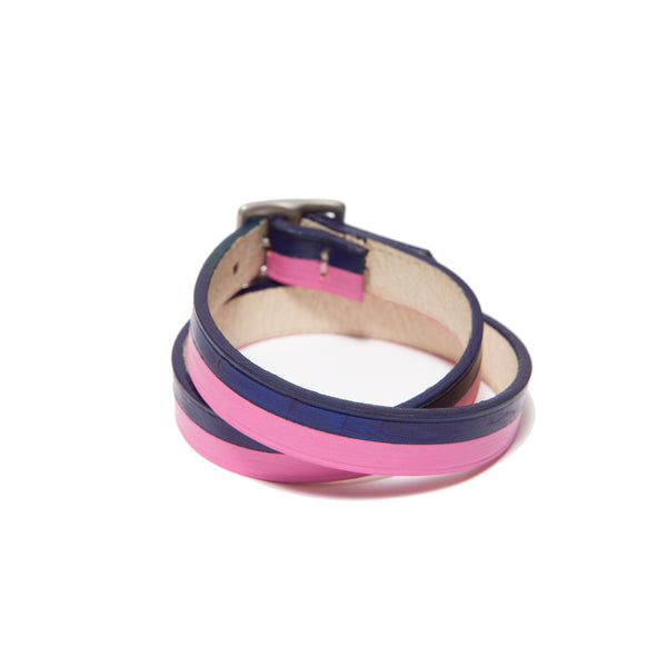 BORA-BORA DOUBLE WRAP BRACELET HOT-PINK/D-BLUE (LIMITED EDITION)