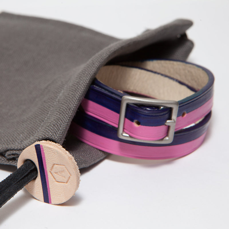 BORA-BORA DOUBLE WRAP BRACELET HOT-PINK/D-BLUE (LIMITED EDITION)