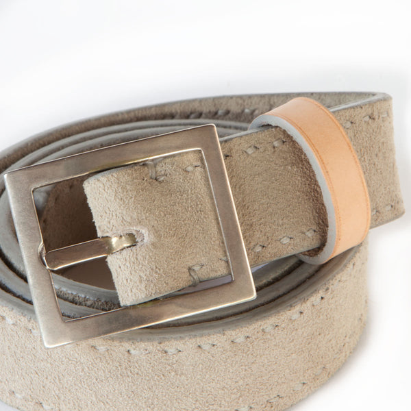 LUNA 1 1/8" SUEDE BELT MOON/SLATE