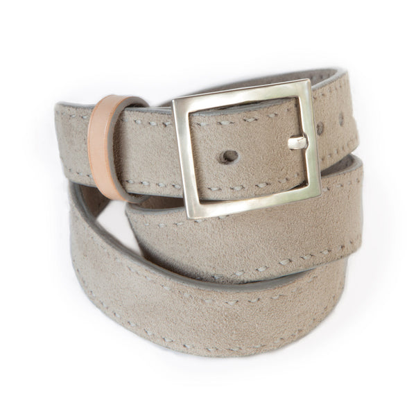 LUNA 1 1/8" SUEDE BELT MOON/SLATE