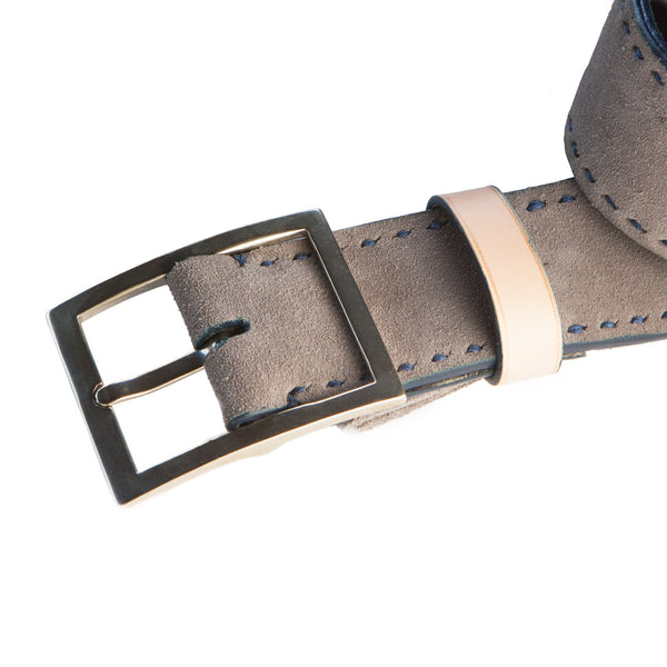 ORION SUEDE 1 1/2" BELT - SHADOW GRAY/NAVY