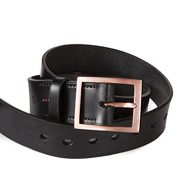 ORION 1 1/2" BELT - BLACK BRIDLE LEATHER - COPPER BUCKLE