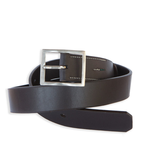 ORION 1 1/2" BELT - "DOB" BRIDLE LEATHER - WHITE BRONZE BUCKLE