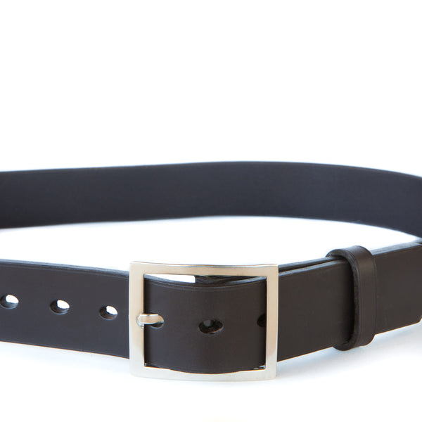 ORION 1 1/2" BELT - "DOB" BRIDLE LEATHER - WHITE BRONZE BUCKLE