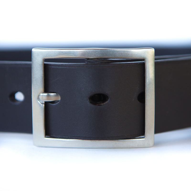 ORION 1 1/2" BELT - "DOB" BRIDLE LEATHER - WHITE BRONZE BUCKLE