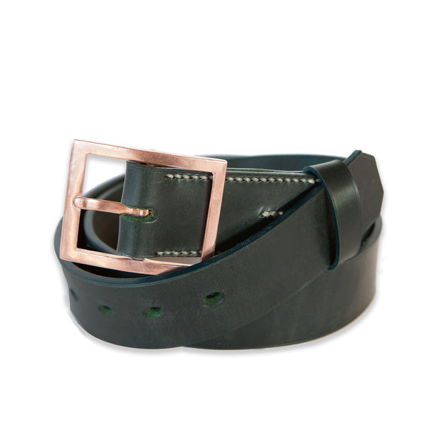 ORION 1 1/2" BELT - RACING GREEN BRIDLE LEATHER - COPPER BUCKLE