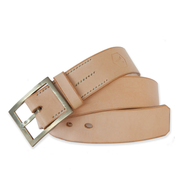 ORION 1 1/2" BELT - NORWEGIAN VEG-TANNED LEATHER - WHITE BRONZE BUCKLE