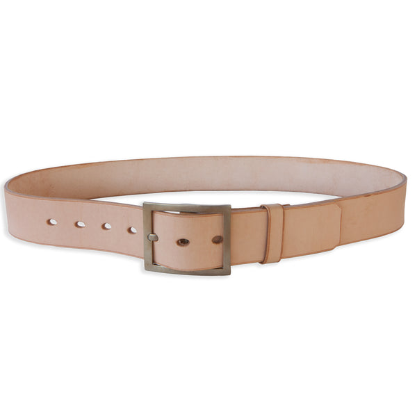 ORION 1 1/2" BELT - NORWEGIAN VEG-TANNED LEATHER - WHITE BRONZE BUCKLE